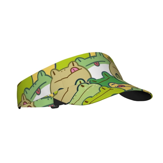 Balery Cartoon Frog Sport Wear Athletic Visor Sun Sports Visor Hat Visor Adjustable Cap for Women and Men (One Size)