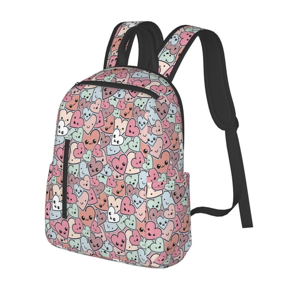 Balery Cartoon Hearts Lightweight Backpack for Men and Women - Durable and Water-Resistant, Ideal for School, Work, Travel, and Everyday Use