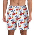 thumbnail image 1 of Balery Cartoon Helicopter Mens Swim Trunks Swim Shorts for Men Quick Dry Inseam Beach Shorts with Compression Liner Pocket-Small, 1 of 9