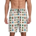thumbnail image 1 of Balery Cartoon Insects Men's Cotton Knit Pajama Shorts Waistband & Pockets,Short Pajama Pants-3X-Large, 1 of 8