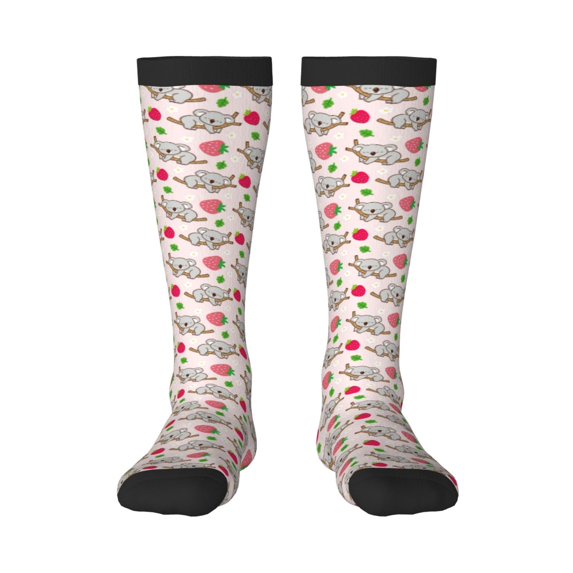 Balery Cartoon Koala Bear Printed Novelty Socks Men's Women's Crew Socks Sports Socks Knee High Socks Cotton Socks Quirky and Cool Socks
