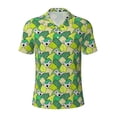 thumbnail image 1 of Balery Cartoon Koala Bear and Leaf Printed Men’s Short Sleeve Polo Shirt, Midweight Men's Shirt,Golf Polo shirts -Small, 1 of 8
