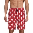 thumbnail image 1 of Balery Cartoon Lobster Men's Cotton Knit Pajama Shorts Waistband & Pockets,Short Pajama Pants-Small, 1 of 8
