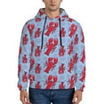 thumbnail image 1 of Balery Cartoon Lobsters 2 Pattern Mens Hoodie Kangaroo Pocket Hoodie Pullover Hooded Sweatshirt Ideal for Daily Wear Travel and Home-XX-Large, 1 of 7