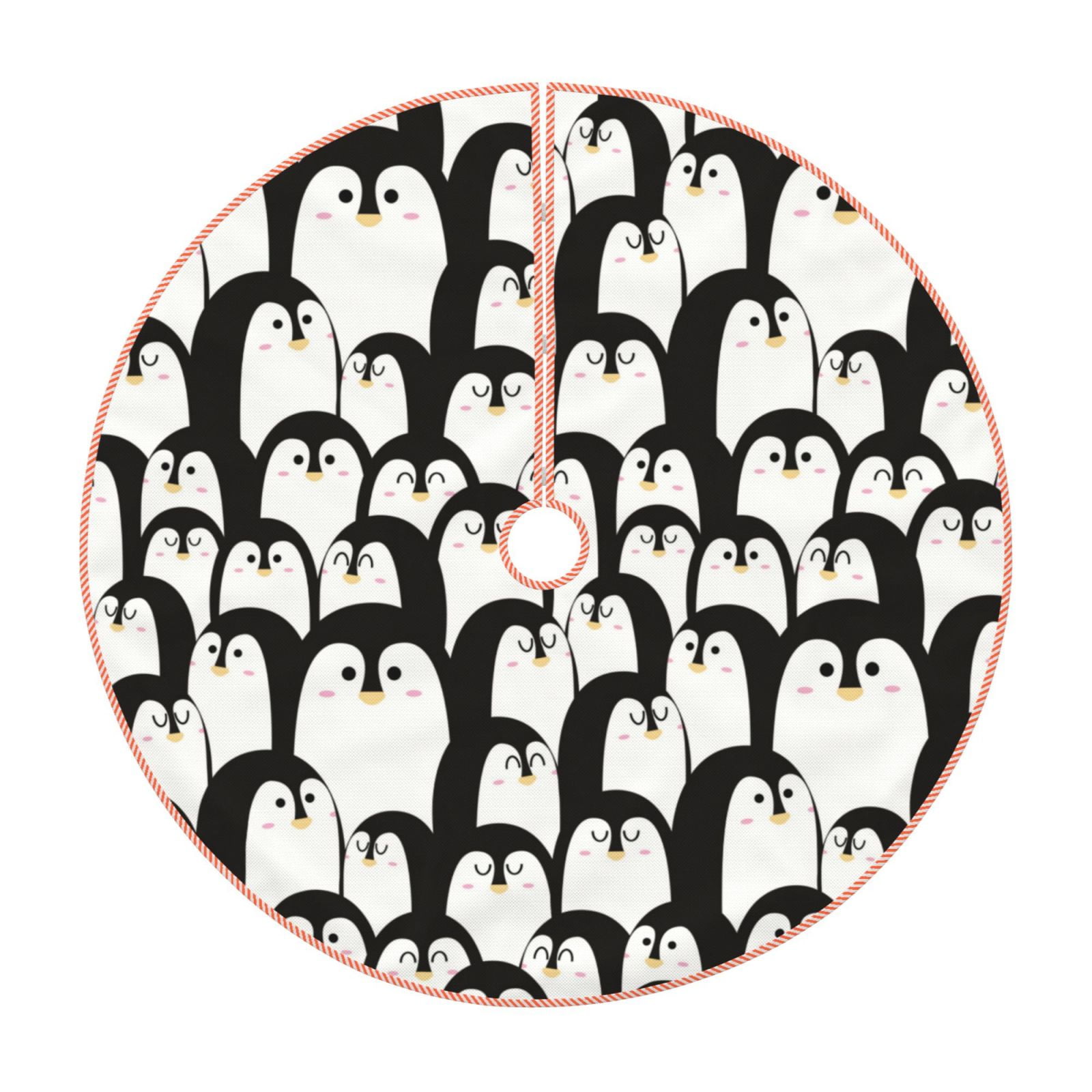 Balery Cartoon Penguin Printed Christmas Tree Skirt , Merry Christmas