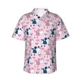 thumbnail image 1 of Balery Cartoon Poodle Dog Print Men's Hawaiian Shirts Short Sleeve Beach Shirt Relaxed Fit Vacation Button Down Shirts-Small, 1 of 9