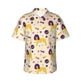 thumbnail image 1 of Balery Cartoon Poodle Dog Print Men's Hawaiian Shirts Short Sleeve Beach Shirt Relaxed Fit Vacation Button Down Shirts-Small, 1 of 9
