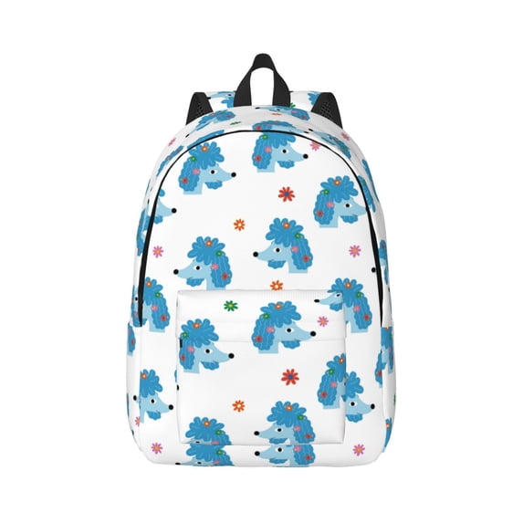 Balery Cartoon Poodle Dog Vintage Canvas Backpack for Men and Women - Large Capacity, Durable Travel Laptop Bag for School, Work, Hiking, and Outdoor Activities