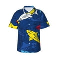 thumbnail image 1 of Balery Cartoon Shark Print Men's Hawaiian Shirts Short Sleeve Beach Shirt Relaxed Fit Vacation Button Down Shirts-3X-Large, 1 of 9