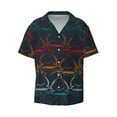 thumbnail image 1 of Balery Cartoon Sharks Men's Casual Button Down Shirt Short Sleeve Textured Summer Cuban Beach Shirts-Large, 1 of 7