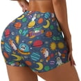 thumbnail image 1 of Balery Cartoon Space Printed Workout Shorts for Women Seamless Scrunch Short Gym Yoga Running Sport Active Exercise Fitness Shorts-XX-Large, 1 of 8