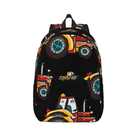 Balery Cartoon Tractor Vintage Canvas Backpack for Men and Women - Large Capacity, Durable Travel Laptop Bag for School, Work, Hiking, and Outdoor Activities