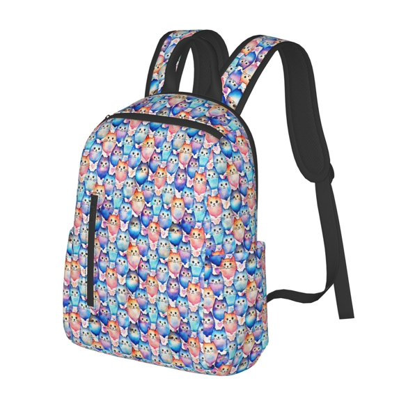 Balery Cartoon colorful cute cat Lightweight Backpack for Men and Women - Durable and Water-Resistant, Ideal for School, Work, Travel, and Everyday Use