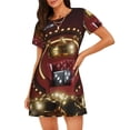 thumbnail image 1 of Balery Casino King And Playing Cards Pattern Womens Short Sleeve Sleepshirt Scoopneck Cute Nightdress Comfy Nightgown Loungewear Dress, 1 of 6