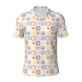 thumbnail image 1 of Balery Cat And Rabbit Printed Men’s Short Sleeve Polo Shirt, Midweight Men's Shirt,Golf Polo shirts -Large, 1 of 8