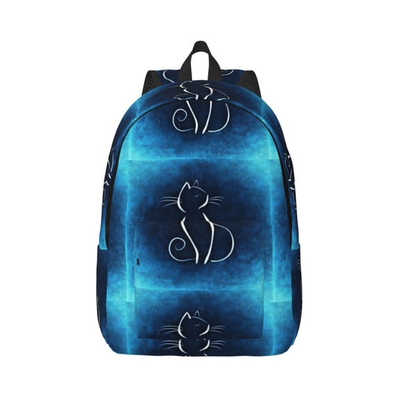 Balery Cat Sketch Vintage Canvas Backpack for Men and Women - Large Capacity, Durable Travel Laptop Bag for School, Work, Hiking, and Outdoor Activities