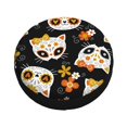 thumbnail image 1 of Balery Cat Skulls and Flowers Tire Covers - Tough Tire Wheel Protector for Truck, SUV, Trailer, Camper, RV -17 inch, 1 of 8