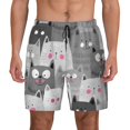 thumbnail image 1 of Balery Cats Group Mens Swim Trunks Swim Shorts for Men Quick Dry Inseam Beach Shorts with Compression Liner Pocket-Small, 1 of 9