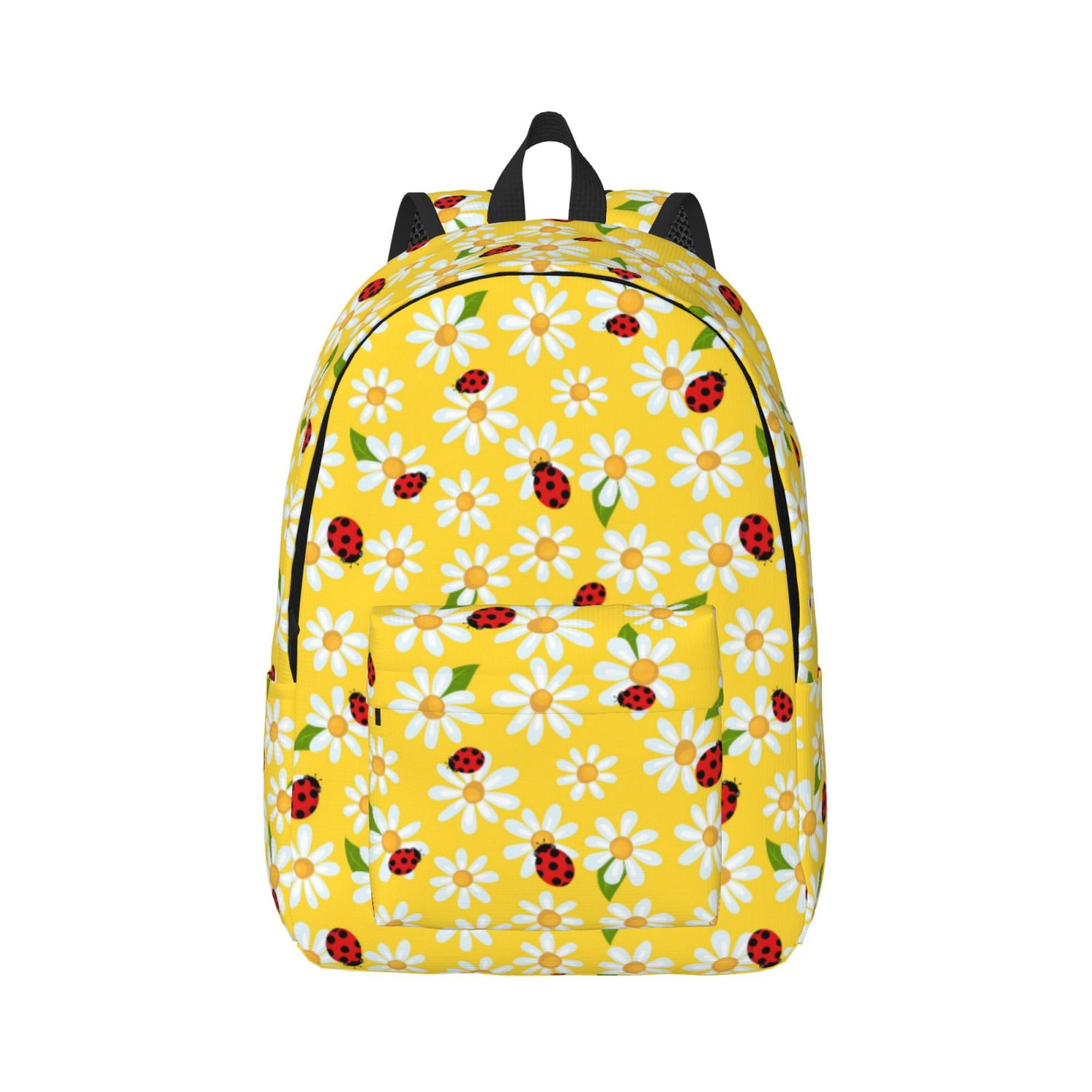 Balery Chamomile And Ladybug Vintage Canvas Backpack for Men and Women