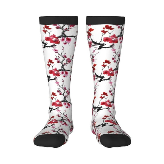 Balery Cherry Blossoms Fun Novelty Socks Men'S Women'S Crew Socks Funny Crazy Novelty Socks Quirky And Cool Socks