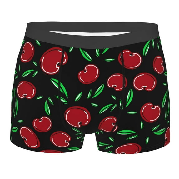 Balery Cherry Men's Boxer Briefs, Soft and Breathable Cotton Underwear with nylon Waistband-XX-Large