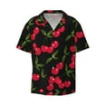 thumbnail image 1 of Balery Cherry Men's Casual Button Down Shirt Short Sleeve Textured Summer Cuban Beach Shirts-Small, 1 of 7