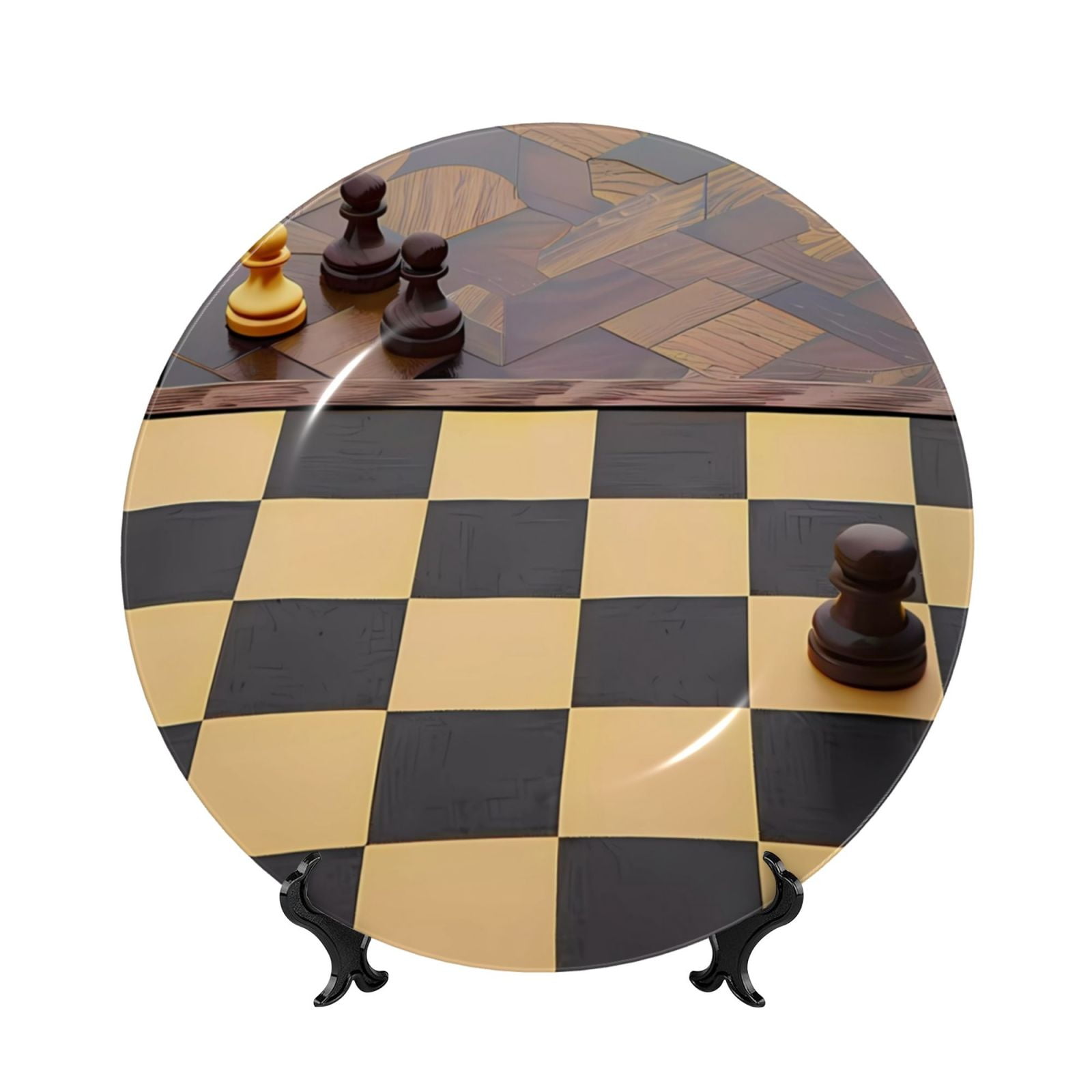 Balery Chess Board With Pawns Print Bone China Decorative Plate Ceramic ...