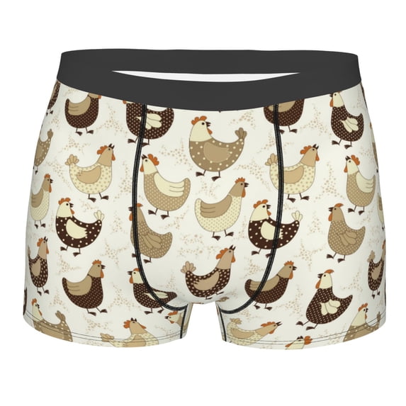Balery Funny Chicken Men's Boxer Briefs, Soft and Breathable Cotton Underwear with nylon Waistband-XX-Large