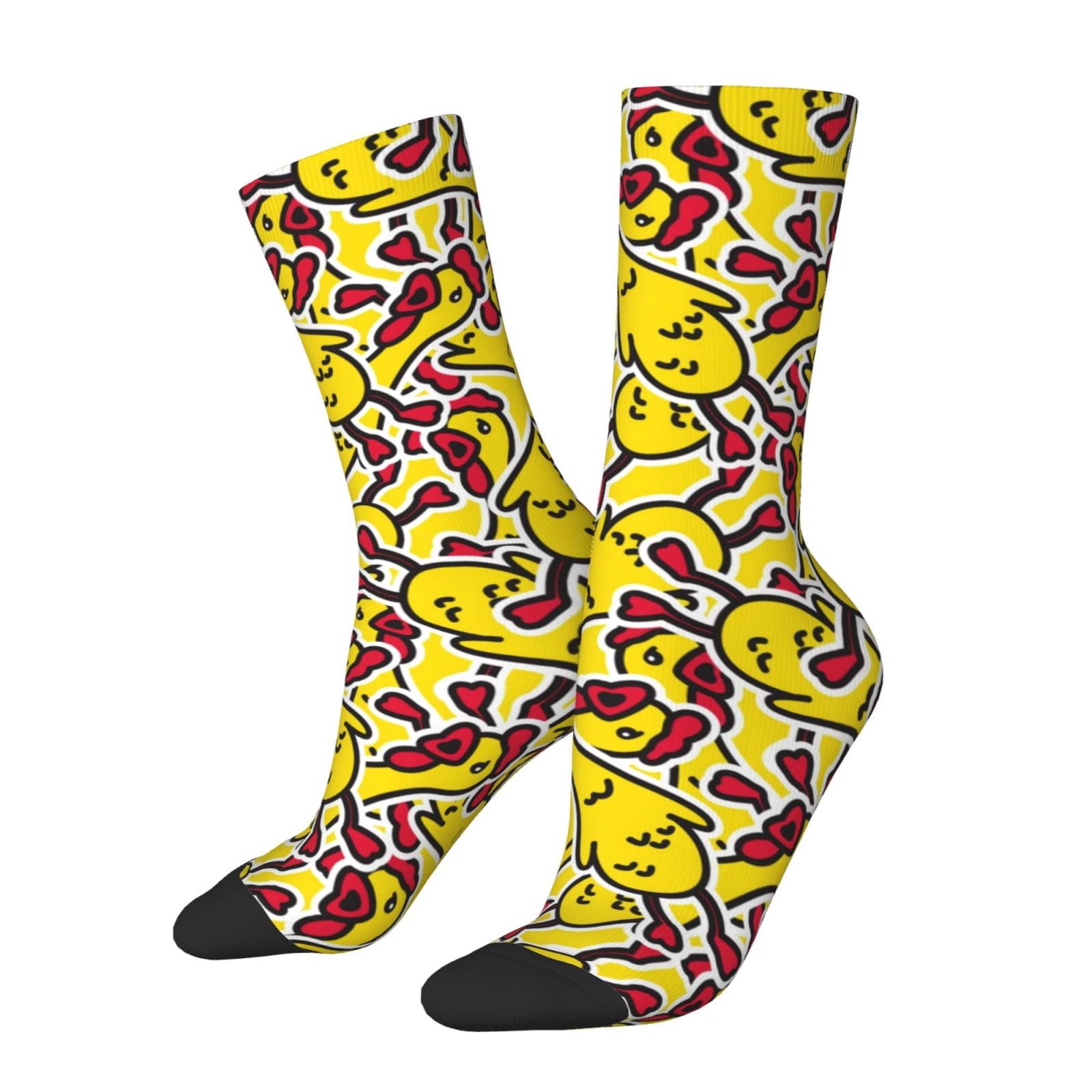 Balery Chicken Cartoon Pattern Crew Socks Unisex– Soft & Breathable ...