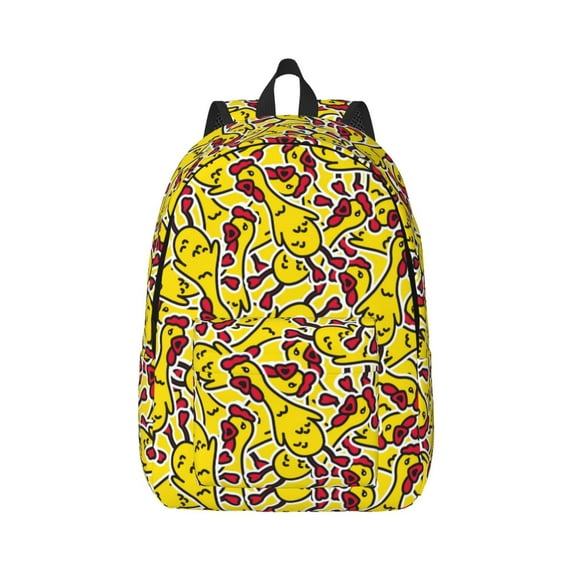 Balery Chicken Cartoon Vintage Canvas Backpack for Men and Women - Large Capacity, Durable Travel Laptop Bag for School, Work, Hiking, and Outdoor Activities-Medium