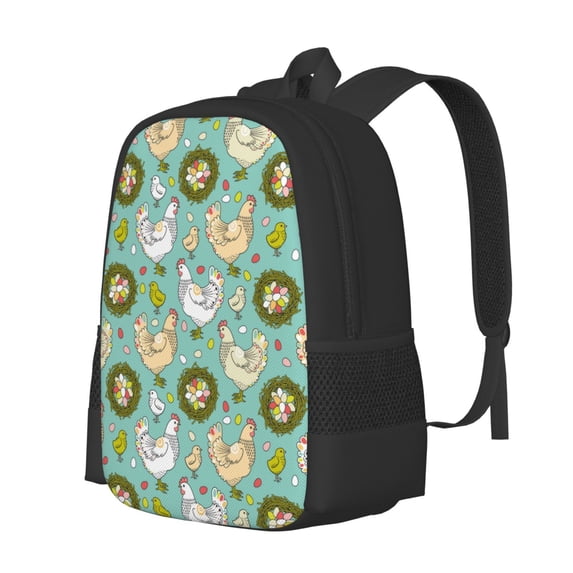 Balery Chicken Laying Eggs Backpack for Men and Women - Durable 600D Oxford Cloth -Large Capacity, Water-Resistant School, Travel, and Hiking Bag