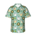 thumbnail image 1 of Balery Chicken Laying Eggs Print Men's Hawaiian Shirts Short Sleeve Beach Shirt Relaxed Fit Vacation Button Down Shirts-X-Large, 1 of 9