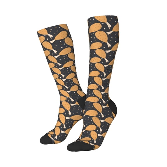 Balery Chicken Legs Printed Novelty Socks Men's Women's Crew Socks Sports Socks Knee High Socks Cotton Socks Quirky and Cool Socks