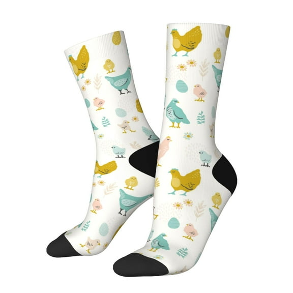 Balery Chicken Pattern Crew Socks Unisex– Soft & Breathable Socks for Men & Women, One-Size Fits Most (US 5-11), Comfortable & Durable for Daily Wear