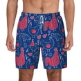 thumbnail image 1 of Balery Chicken and Rooster Mens Swim Trunks Swim Shorts for Men Quick Dry Inseam Beach Shorts with Compression Liner Pocket-XX-Large, 1 of 9