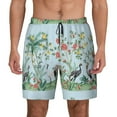 thumbnail image 1 of Balery Chinoiserie Floral Palm Tree Mens Swim Trunks Swim Shorts for Men Quick Dry Inseam Beach Shorts with Compression Liner Pocket-Medium, 1 of 9