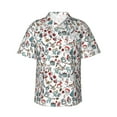 thumbnail image 1 of Balery Christmas Elements Print Men's Hawaiian Shirts Short Sleeve Beach Shirt Relaxed Fit Vacation Button Down Shirts-Large, 1 of 9