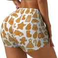 thumbnail image 1 of Balery Christmas Elements Printed Workout Shorts for Women Seamless Scrunch Short Gym Yoga Running Sport Active Exercise Fitness Shorts-X-Large, 1 of 8