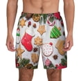 thumbnail image 1 of Balery Christmas Gingerbread Cookies Mens Swim Trunks Swim Shorts for Men Quick Dry Inseam Beach Shorts with Compression Liner Pocket-Medium, 1 of 9