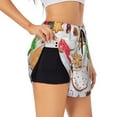 thumbnail image 1 of Balery Christmas Gingerbread Cookies Pattern Women's Running Shorts with Liner 2 Pockets Elastic Workout Athletic Gym Yoga Shorts-Small, 1 of 7