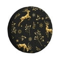 thumbnail image 1 of Balery Christmas Gold Deers1tire Cover Waterproof Dust-Proof, Universal Spare Wheel Tire Cover For Trailer, Rv, Suv Truck And Vehicle Camper Accessories-14 Inch, 1 of 9