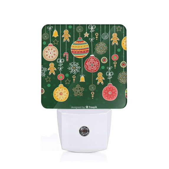 Balery Christmas Pattern LED Night Light with Automatic Sensor Plug in Night Light with Dusk-to-Dawn Light Sensor LED Nightlight 0.5W-EU