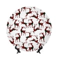 thumbnail image 1 of Balery Christmas Plaid Moose Print Bone China Decorative Plate Ceramic Dinner Plates Art Crafts with Display Stand-8in, 1 of 6