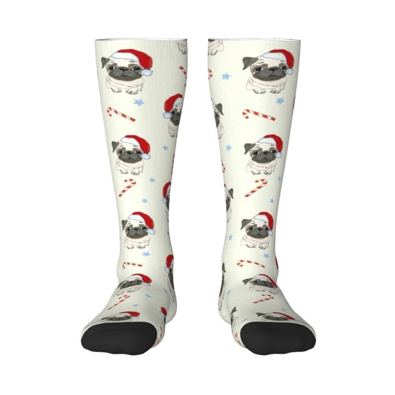Balery Christmas Pug Dog Fun Novelty Socks Men'S Women'S Crew Socks Funny Crazy Novelty Socks Quirky And Cool Socks