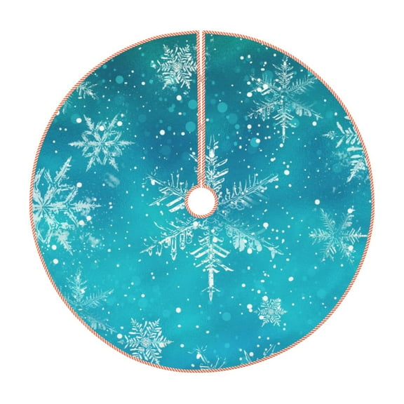 Balery Christmas Snow Printed Christmas Tree Skirt , Merry Christmas Party Christmas Tree Decoration,Adjustable Tree Skirt-30"