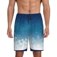 thumbnail image 1 of Balery Christmas Snowflakes Men's Cotton Knit Pajama Shorts Waistband & Pockets,Short Pajama Pants-Medium, 1 of 8