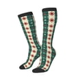 thumbnail image 1 of Balery Christmas Snowflakes Plaid Printed Novelty Socks Men's Women's Crew Socks Sports Socks Knee High Socks Cotton Socks Quirky and Cool Socks, 1 of 9