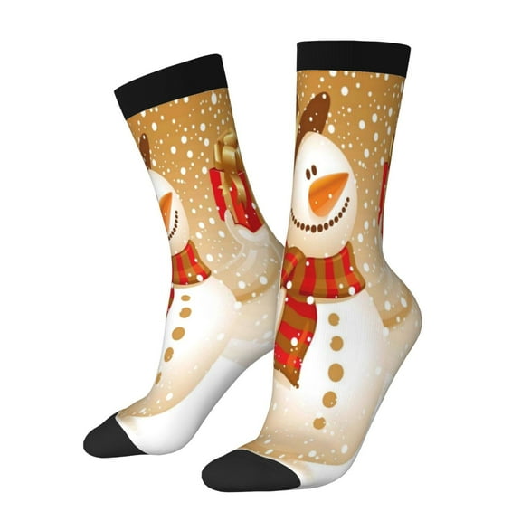 Balery Christmas Snowman Gift Pattern Crew Socks Unisex– Soft & Breathable Socks for Men & Women, One-Size Fits Most (US 5-11), Comfortable & Durable for Daily Wear