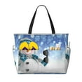 thumbnail image 1 of Balery Christmas Snowman In The Snow Beach Travel Bag - Water-Resistant, Large Capacity Lightweight Tote with 7 Pockets for Women and Men - Perfect for Beach, Pool, Gym, and Travel, 1 of 7