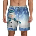 thumbnail image 1 of Balery Christmas Snowman In The Snow Mens Swim Trunks Swim Shorts for Men Quick Dry Inseam Beach Shorts with Compression Liner Pocket-Medium, 1 of 9